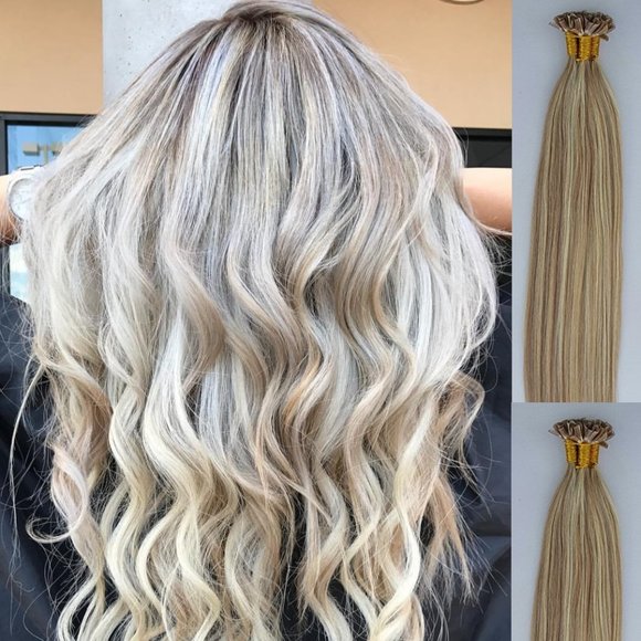22″ 100 grams100 strands U Tip (Nail Tip) Beaded Fusion #18/613
